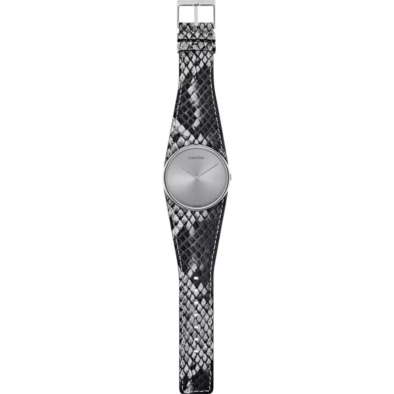 CALVIN KLEIN K5V231Q4 Moteriškas laikrodis 39mm Quartz Nerūdijantis plienas Rose Gold PVD Oda Juoda