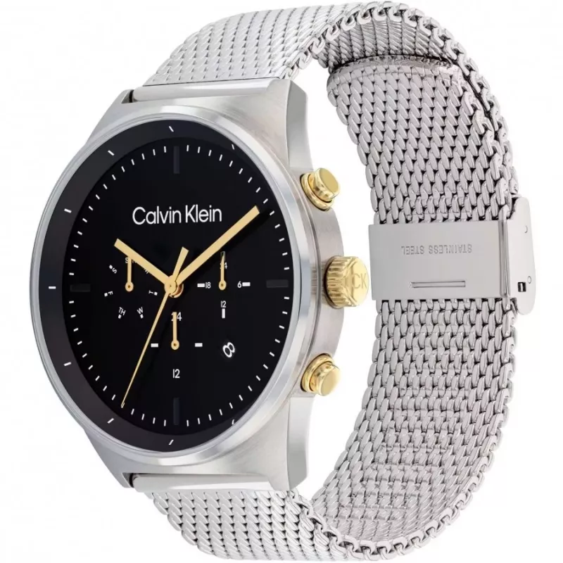 CALVIN KLEIN Vyriškas miesto kolekcijos laikrodis 25200296 44mm Nerūdijantis plienas Šveicariškas kvarcas