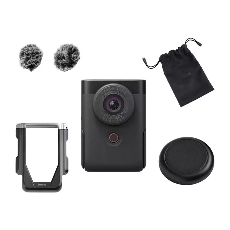 Canon PowerShot V10 juodos spalvos vlogų rinkinys 4K UHD 1 colio CMOS kamera su mini trikojės rankena