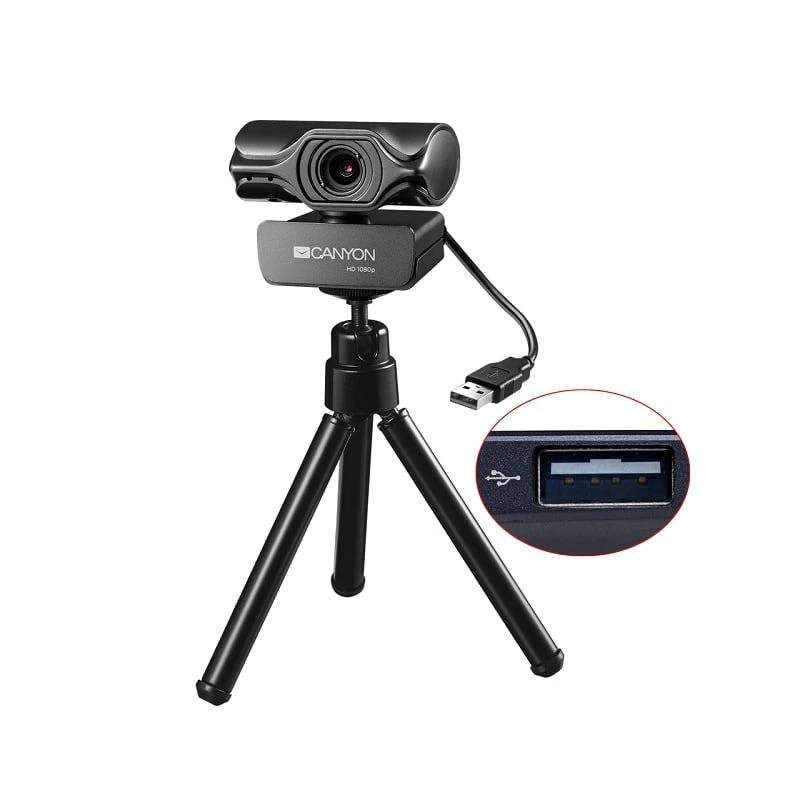 Canyon C6 2K Ultra Full HD 3.2MP internetinė kamera su USB 2.0, juoda