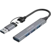 CANYON DS-02 4-in-1 USB-A/C Hub Space Grey
