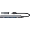 CANYON DS-02 4-in-1 USB-A/C Hub Space Grey