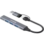 CANYON DS-02 4-in-1 USB-A/C Hub Space Grey