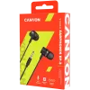 CANYON EP-3 Ausinės su mikrofonu, 1,2 m plokščias laidas, tamsiai pilka