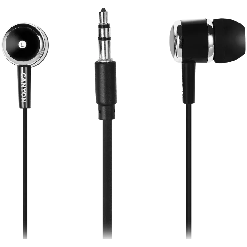 CANYON EPM-01 Ausinės su mikrofonu, 1,2 m laidas, juodos
