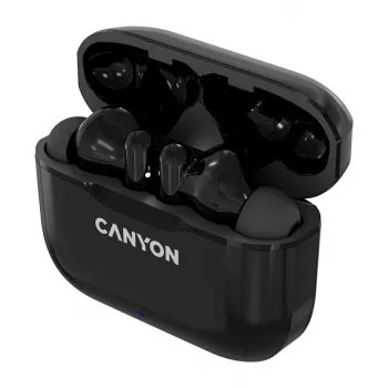 Canyon TWS-3 True Wireless Bluetooth ausinės su įkrovimo dėklu, juodos