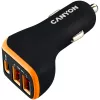 Canyon Universal 3xUSB automobilinis adapteris, įėjimas 12V-24V, išėjimas DC, juodas