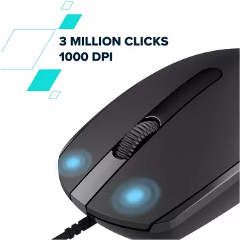 Canyon Wired Mouse M-10 With 3 Buttons Black