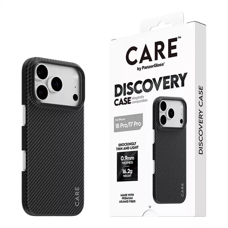 CARE by PanzerGlass Discovery dėklas su MagSafe, skirtas iPhone 17 Pro – permatomas