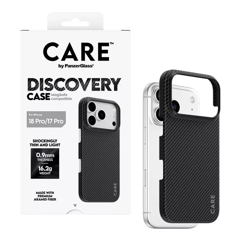 CARE by PanzerGlass Discovery dėklas su MagSafe, skirtas iPhone 17 Pro – permatomas