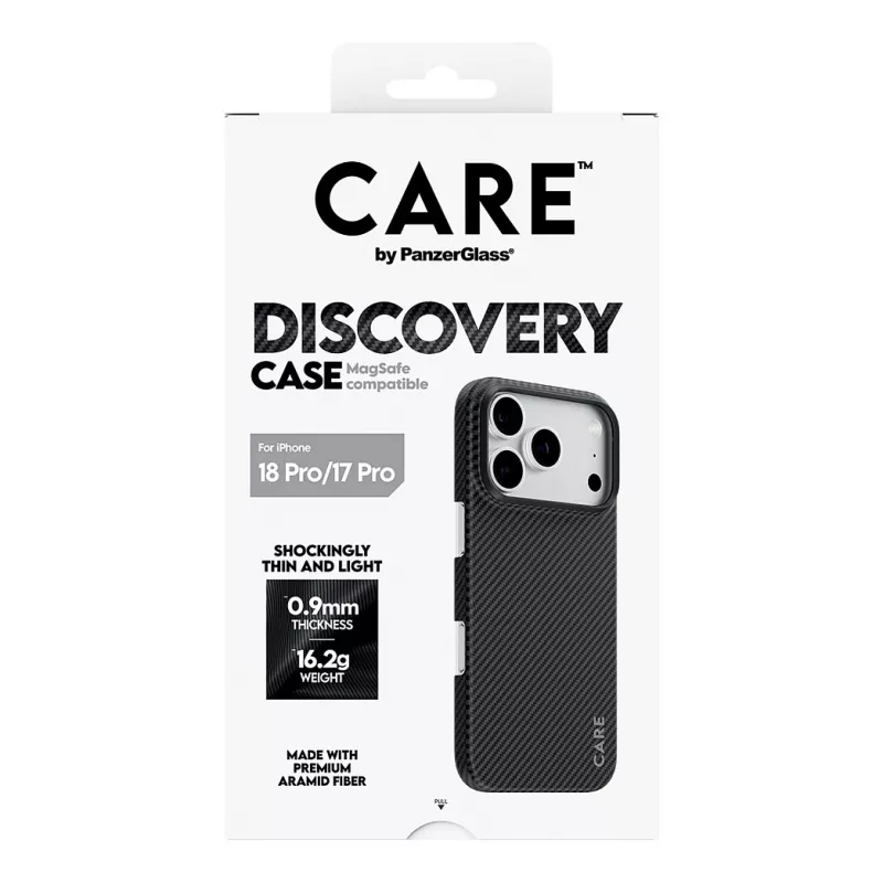 CARE by PanzerGlass Discovery dėklas su MagSafe, skirtas iPhone 17 Pro – permatomas