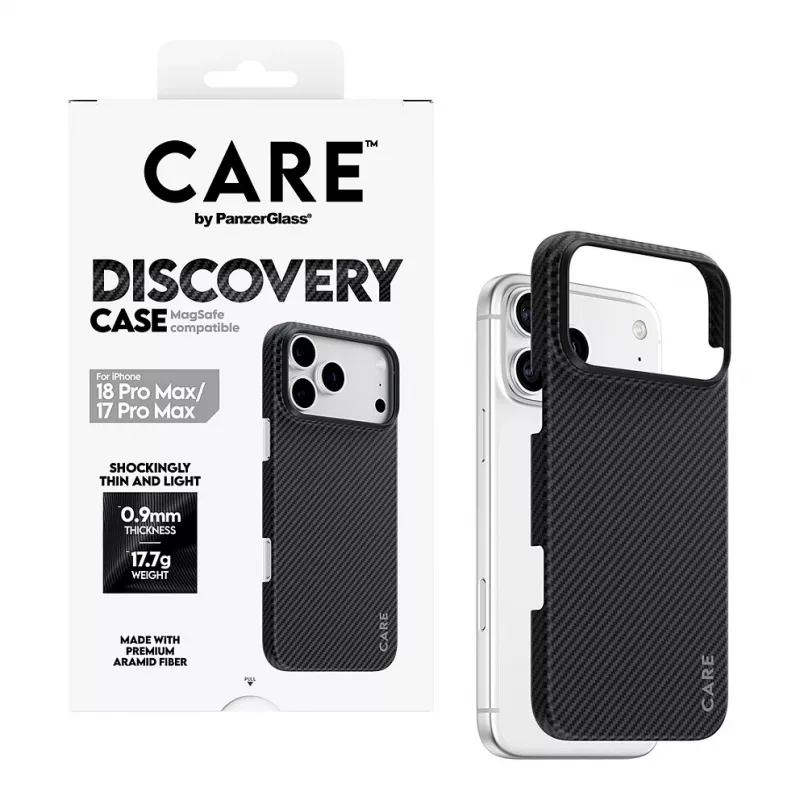 CARE by PanzerGlass Discovery dėklas su MagSafe, skirtas iPhone 17 Pro Max - skaidrus