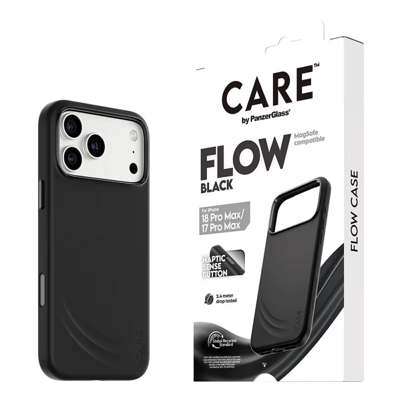 CARE by PanzerGlass Flow dėklas iPhone 17 Pro Max juodas MagSafe (CR81975)