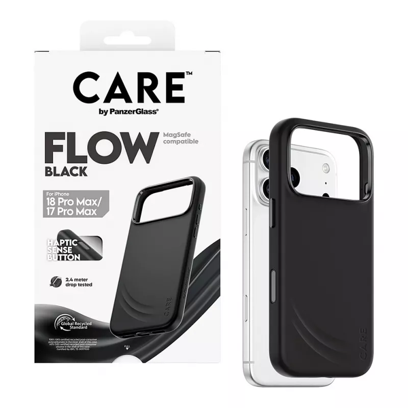 CARE by PanzerGlass Flow dėklas iPhone 17 Pro Max juodas MagSafe (CR81975)