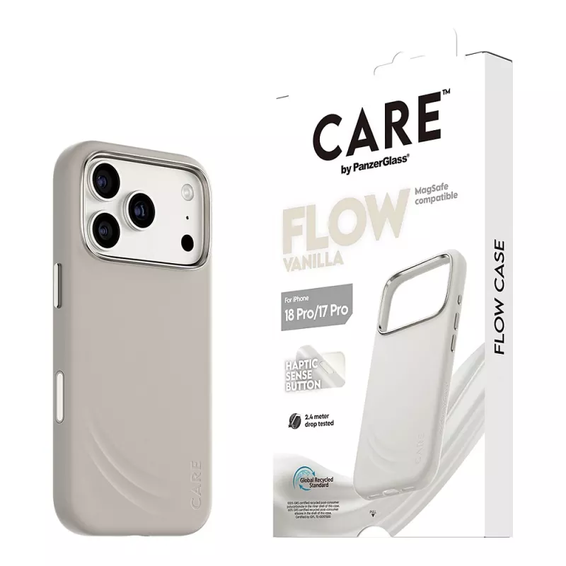 CARE by PanzerGlass Flow dėklas Vanilla su MagSafe, skirtas iPhone 17 Pro