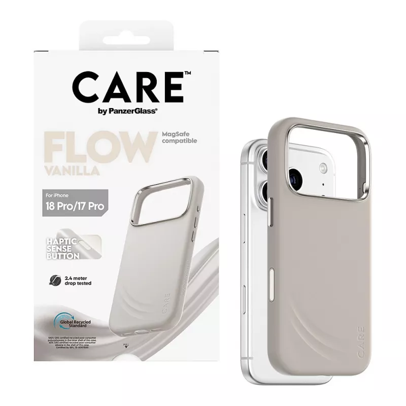 CARE by PanzerGlass Flow dėklas Vanilla su MagSafe, skirtas iPhone 17 Pro