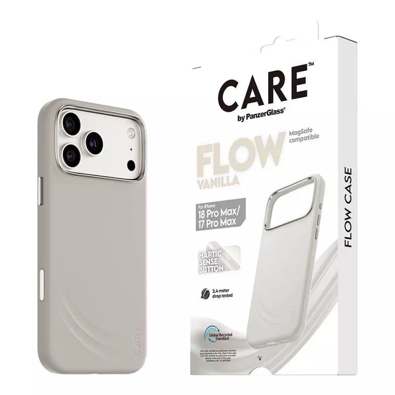 CARE by PanzerGlass Flow dėklas Vanilla su MagSafe, skirtas iPhone 17 Pro Max
