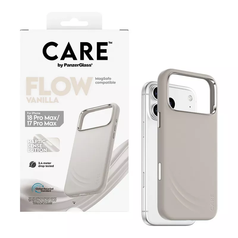 CARE by PanzerGlass Flow dėklas Vanilla su MagSafe, skirtas iPhone 17 Pro Max