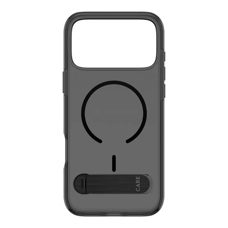 CARE by PanzerGlass „Kickstand“ dėklas „Smokey“ su juodu „MagSafe“ skirtas iPhone 17 Pro Max