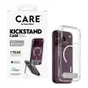 CARE by PanzerGlass dėklas su atlenkiama kojelė yra permatomas su baltu MagSafe, skirtas iPhone 17 Pro