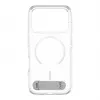 CARE by PanzerGlass dėklas su atlenkiama kojelė yra permatomas su baltu MagSafe, skirtas iPhone 17 Pro