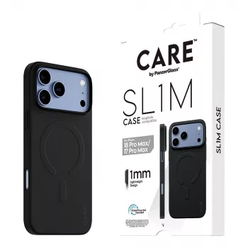 CARE by PanzerGlass SL1M dėklas juodas su MagSafe, skirtas iPhone 17 Pro Max