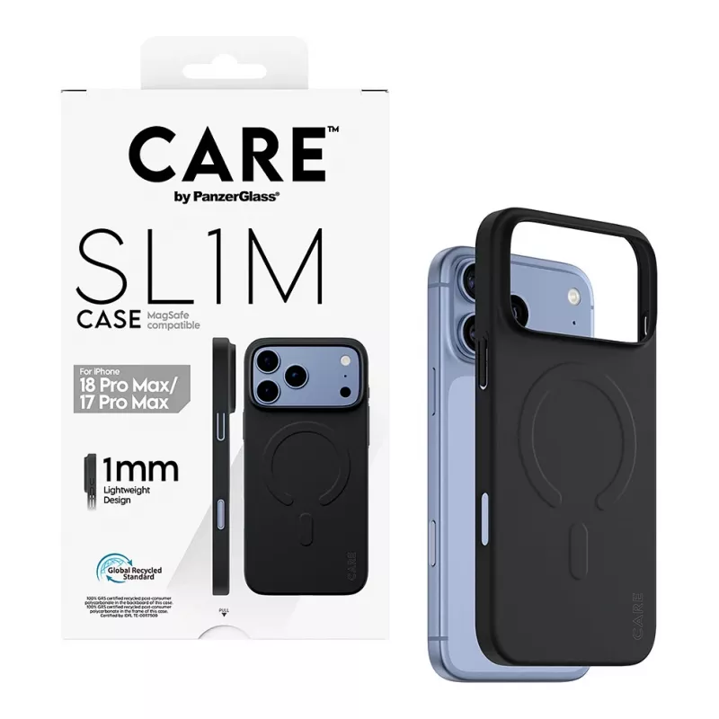 CARE by PanzerGlass SL1M dėklas juodas su MagSafe, skirtas iPhone 17 Pro Max