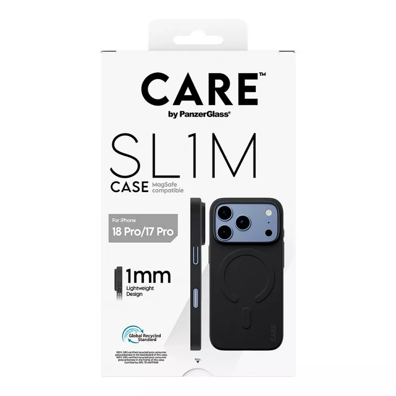CARE by PanzerGlass SL1M dėklas su MagSafe, skirtas iPhone 17 Pro – juodas