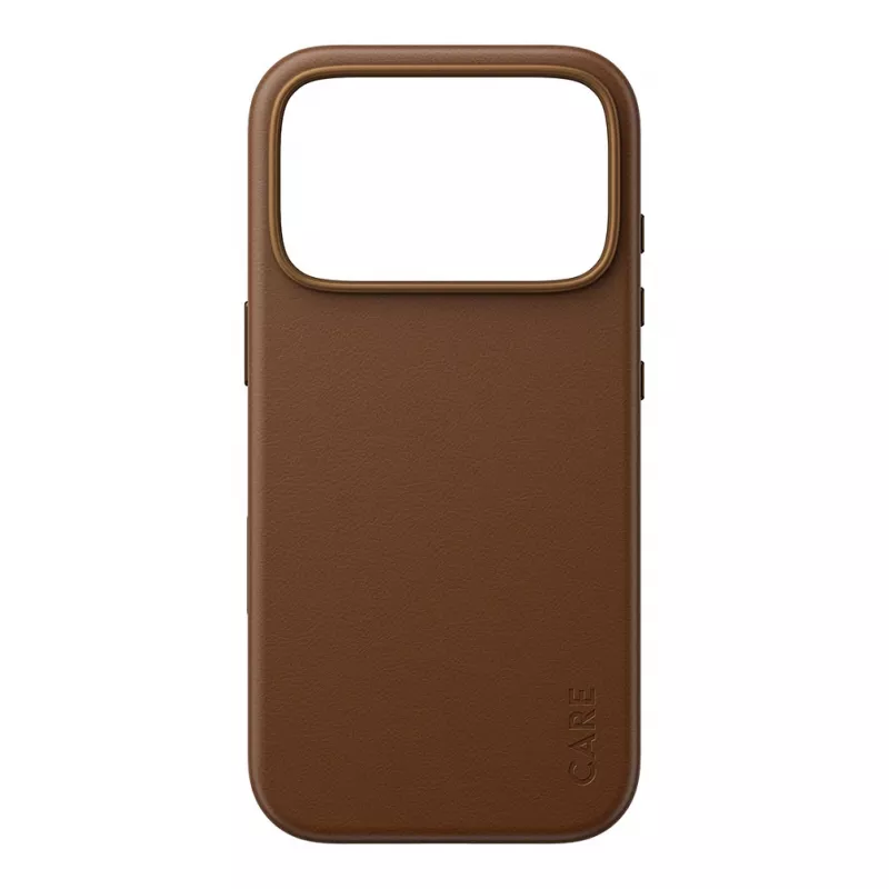 CARE by PanzerGlass Solo veganiškos odos dėklas rudas su MagSafe, skirtas iPhone 17 Pro