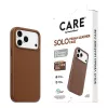 CARE by PanzerGlass Solo veganiškos odos dėklas rudas su MagSafe, skirtas iPhone 17 Pro Max
