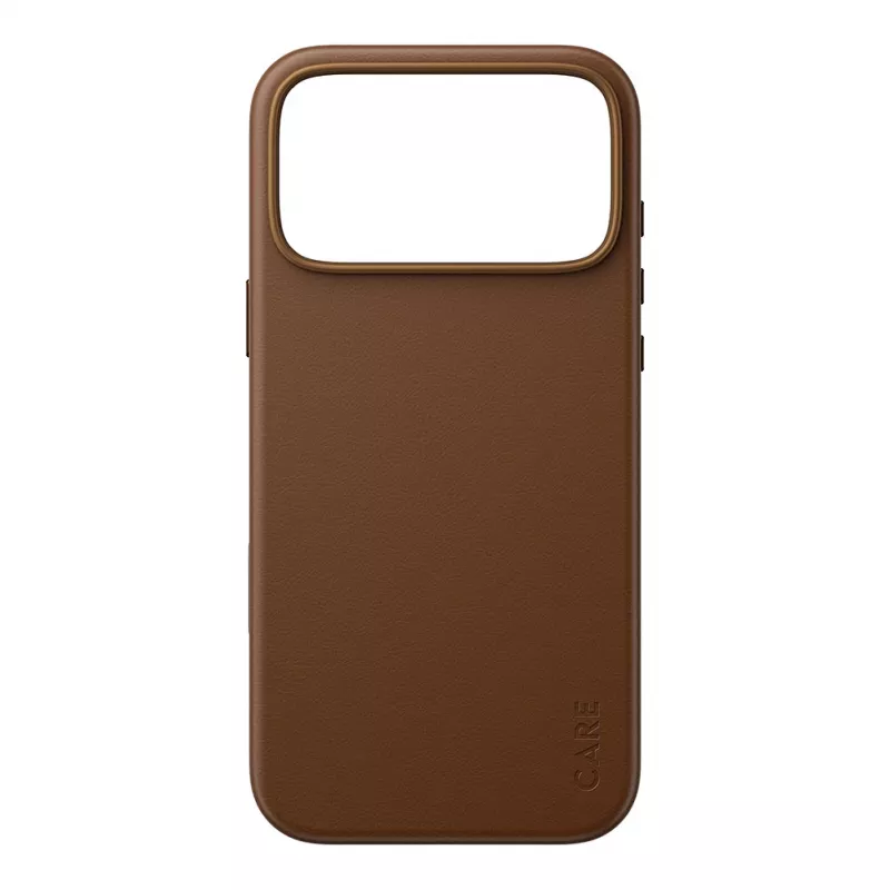 CARE by PanzerGlass Solo veganiškos odos dėklas rudas su MagSafe, skirtas iPhone 17 Pro Max