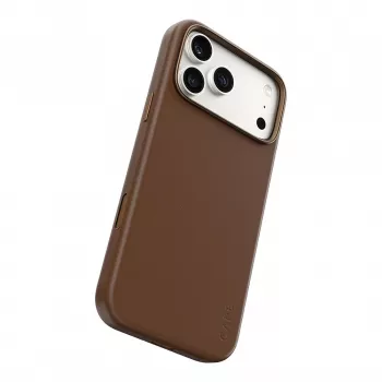 CARE by PanzerGlass Solo veganiškos odos dėklas rudas su MagSafe, skirtas iPhone 17 Pro Max