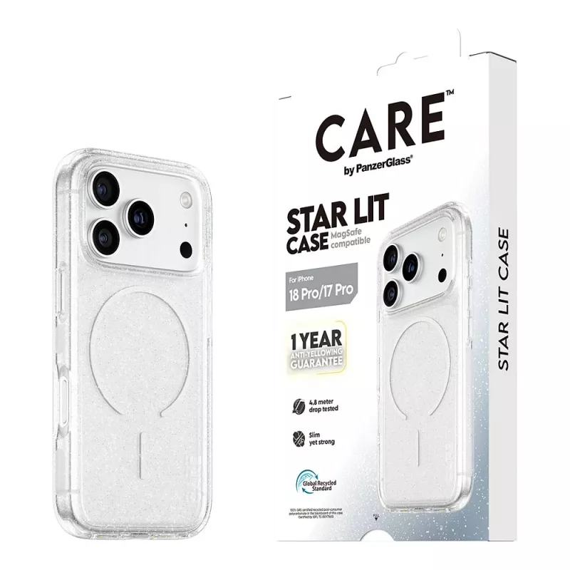 CARE by PanzerGlass Star Lit dėklas su MagSafe iPhone 17 Pro - permatomas