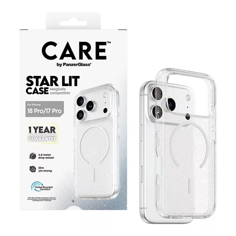 CARE by PanzerGlass Star Lit dėklas su MagSafe iPhone 17 Pro - permatomas