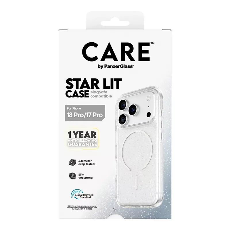 CARE by PanzerGlass Star Lit dėklas su MagSafe iPhone 17 Pro - permatomas