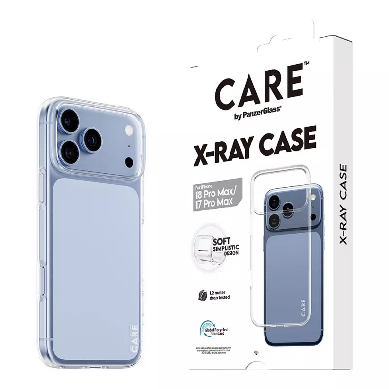 CARE by PanzerGlass X-Ray dėklas iPhone 17 Pro Max - permatomas