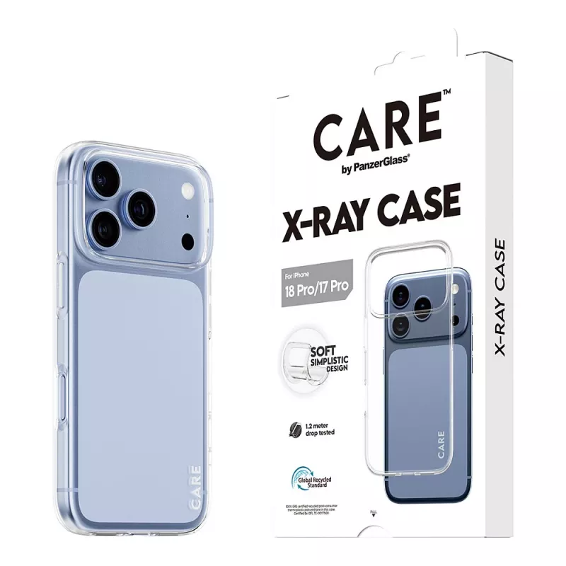 CARE by PanzerGlass X-Ray dėklas iPhone 17 Pro - permatomas