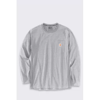 Carhartt vyriški vidutinio svorio ilgomis rankovėmis marškinėliai su kišene, pilkai melanžiniai, XL