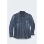 Carhartt WIP Montana Denim Relaxed LS Shirt Wyatt - Vyriški ilgarankoviai džinsiniai marškiniai