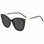 Carolina Herrera HER0091S807 moteriški katės akies akiniai nuo saulės - juodas acetatinis rėmelis, pilki polikarbonatiniai lęšiai, UV400 apsauga