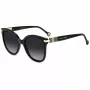 CAROLINA HERRERA HER0134S807 Moteriški akiniai nuo saulės - Juodas acetatinis rėmelis, pilki polikarbonatiniai lęšiai, 55/21/145 mm