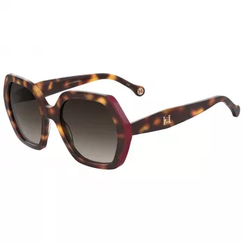 CAROLINA HERRERA HER0181SO63 Moteriški drugelio formos akiniai nuo saulės Havana rudi gradientiniai 55mm