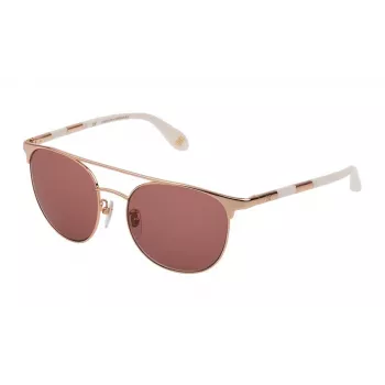 CAROLINA HERRERA NY Moteriški akiniai nuo saulės SHN051M5408FC - Rudi Havana acetatiniai kvadratiniai rėmeliai su rudais gradientiniais lęšiais 54/18/140 mm