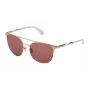 CAROLINA HERRERA NY Moteriški akiniai nuo saulės SHN051M5408FC - Rudi Havana acetatiniai kvadratiniai rėmeliai su rudais gradientiniais lęšiais 54/18/140 mm