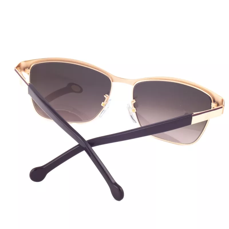 CAROLINA HERRERA SHE069560SL3 Moteriški akiniai nuo saulės - Havanos acetato rėmelis, rudi gradientiniai lęšiai, 56 mm