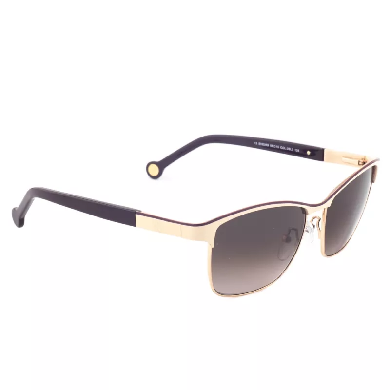 CAROLINA HERRERA SHE069560SL3 Moteriški akiniai nuo saulės - Havanos acetato rėmelis, rudi gradientiniai lęšiai, 56 mm