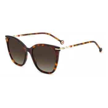 Carolina Herrera moteriški akiniai nuo saulės HER0091S05L Cat Eye acetatas juodi pilki gradientiniai 56/20/145 mm