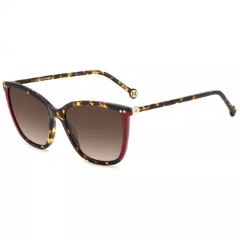 CAROLINA HERRERA Moteriški akiniai nuo saulės HER0245SO63 - Geometrinis acetatinis rėmelis, UV400 apsauga, 55 mm lęšiai
