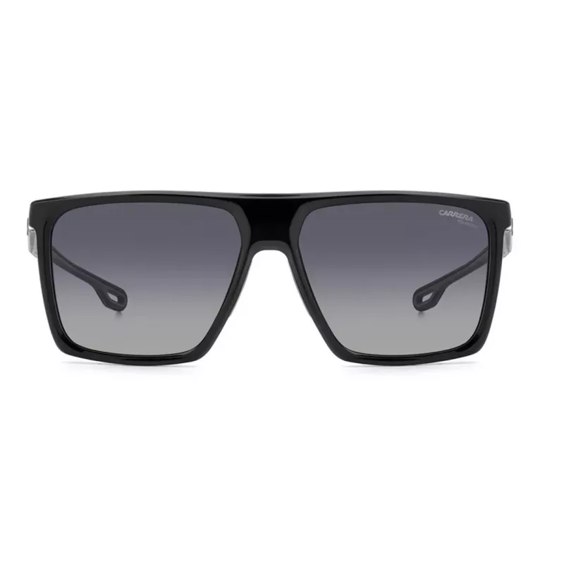 CARRERA 4019/S8 Vyriški stačiakampiai akiniai nuo saulės - Juodas acetatinis rėmelis su pilkais polikarbonatiniais lęšiais - 58/16/145 mm