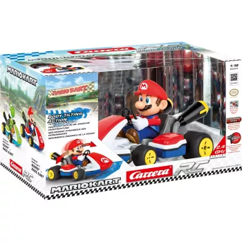 Carrera RC Mario Kart - Mario lenktyninis kartas su garsu raudonas/mėlynas, 1:16